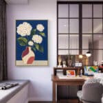 リビングに飾った白花モチーフのボタニカルアートパネル 設置イメージ 7