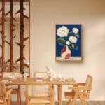 リビングに飾った白花モチーフのボタニカルアートパネル 設置イメージ 5