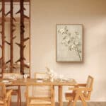 リビングに飾った白花モチーフのナチュラル 絵画の設置イメージのアートパネル 設置イメージ 10